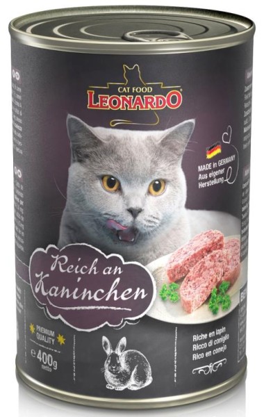 Leonardo Kaninchen 6 x 400g Dose Feuchtnahrung für Katzen