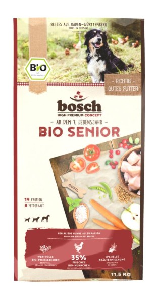 Bosch Hund Bio Senior Hühnchen mit Preiselbeere 11,5kg Hundefutter