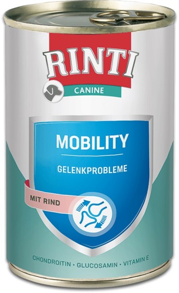 Rinti Canine Mobility Rind 12 x 400g Dose Hundefutter zur Unterstützung des Gelenkstoffwechsels