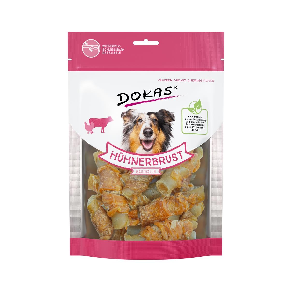 Dokas Dog Snack Hühnerbrust Kaurolle 250g Hundesnack