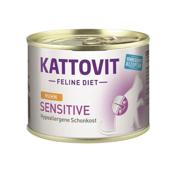 Kattovit Dose Feline Diet Sensitive Huhn 12 x 185g für sensible Katzen