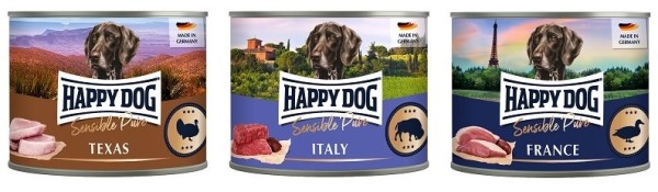 48 x 200g Happy Dog Pur getreidefrei - Sorten frei wählbar