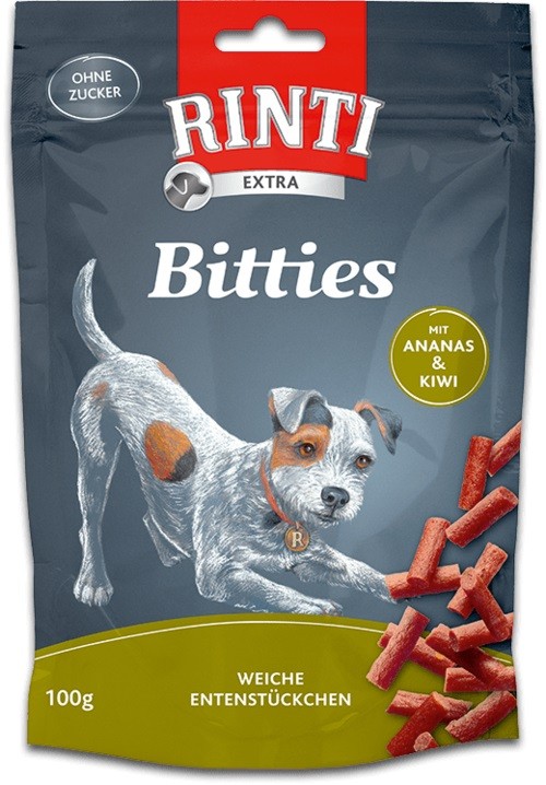 Rinti Extra Snack Bitties Ente mit Ananas &amp; Kiwi 100g Hundesnack