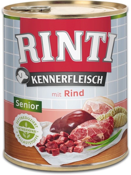 Rinti Kennerfleisch Senior Rind 12 x 800g Dose Hundefutter