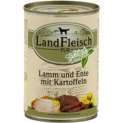 LandFleisch Dog Pur Lamm & Ente & Kartoffeln 12 x 400g