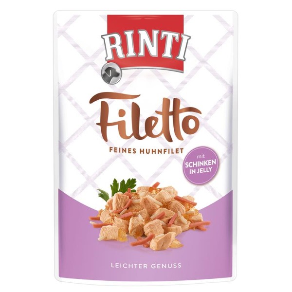 Rinti Filetto Jelly Huhn & Schinken 24 x 100g Hundefutter