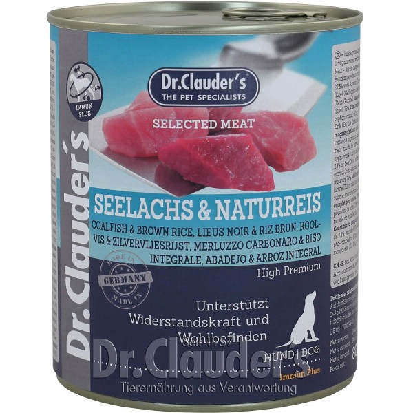 Dr. Clauders Dog Dose Selected Meat Seelachs & Reis 6 x 800g Hundefutter nass