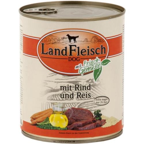 Landfleisch Dog Pur Rind & Reis extra mager 6 x 800g