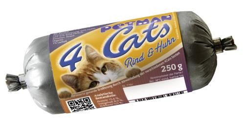 PETMAN 4Cats Rind & Huhn 30 x 250g BARF Frostfutter für Katzen