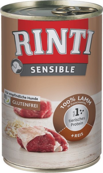 Rinti Sensible Lamm + Reis 12 x 400g getreidefreies Hundefutter
