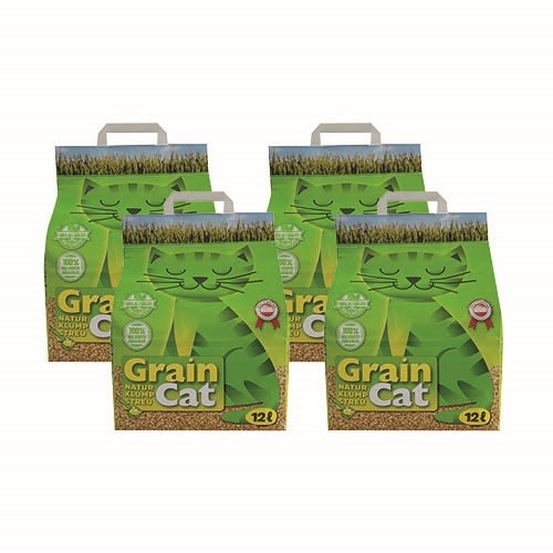 Grain Cat Öko-Katzenstreu CornCat GrainCat 4 x 12 Liter Katzenststreu klumpend
