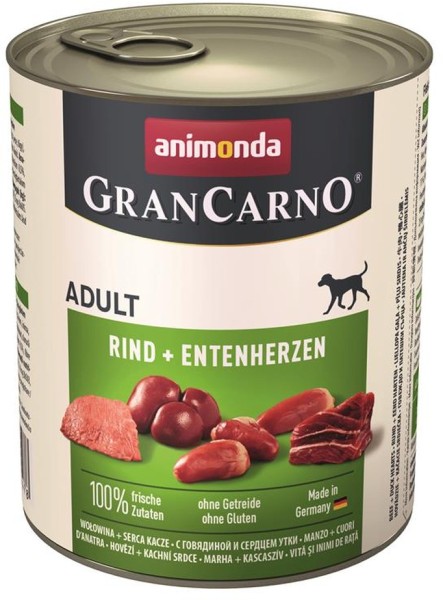 Animonda GranCarno Adult Rind & Entenherzen 6 x 800g Hundefutter