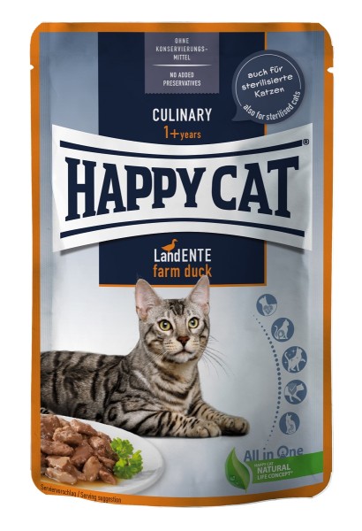 Happy Cat Pouchbeutel Culinary Land Ente 24 x 85g Katzenfutter