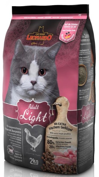 2 kg Leonardo Adult Light für ausgewachsene Katzen mit Übergewicht