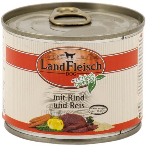 Landfleisch Dog Pur Rind & Reis extra mager 12 x 195g