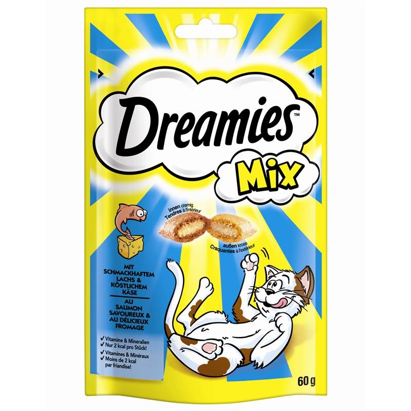 Dreamies Mix mit Lachs &amp; Käse 6 x 60 g Katzensnacks