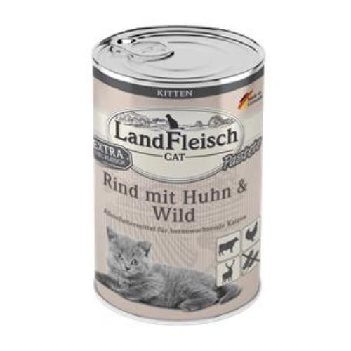 Landfleisch Cat Kitten Pastete Rind, Huhn & Wild 6 x 400g