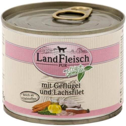 Landfleisch Dog Pur Geflügel & Lachsfilet 12 x 195g