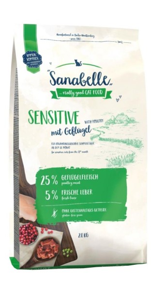 Sanabelle Sensitive Geflügel 2 kg für ernährungssensible Katzen