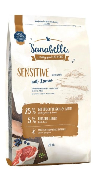 Sanabelle Sensitive Lamm 2 kg für ernährungssensible Katzen