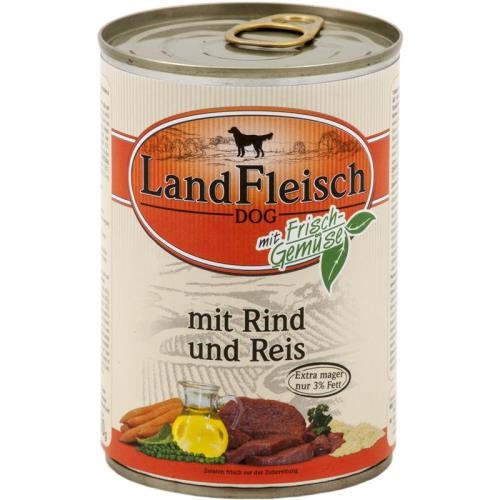 Landfleisch Dog Pur Rind & Reis extra mager 12 x 400g
