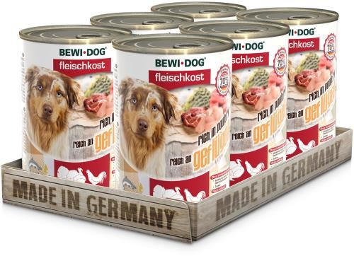 BEWI DOG Reich an Geflügel 6 x 400g Dose Hundefutter