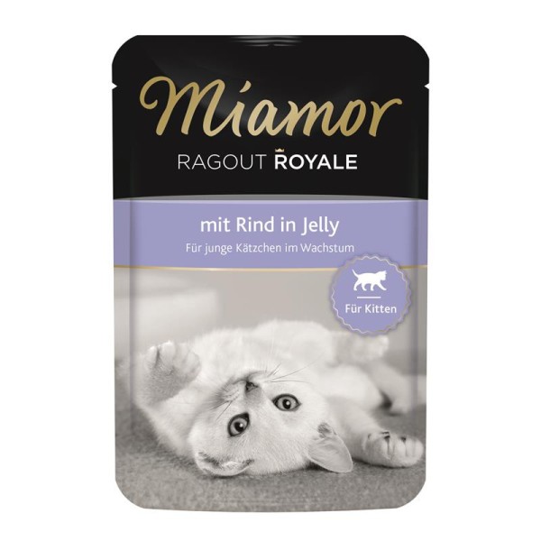 Miamor Frischebeutel Ragout Royale Kitten mit Rind 22 x 100g Katzenfutter
