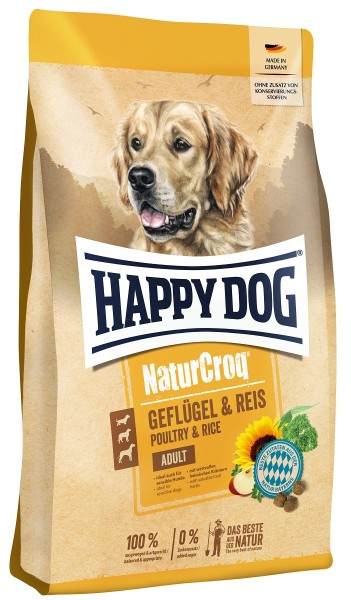 Happy Dog NaturCroq Geflügel pur & Reis 4 kg ideal für sensible Hunde