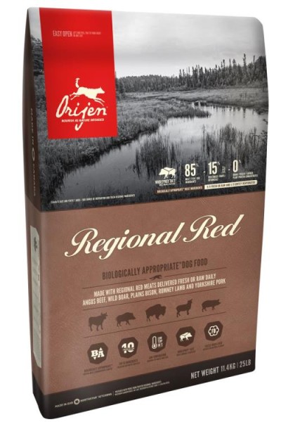Orijen Regional Red 11,4 kg frisches Angusrind getreidefreies Hundefutter