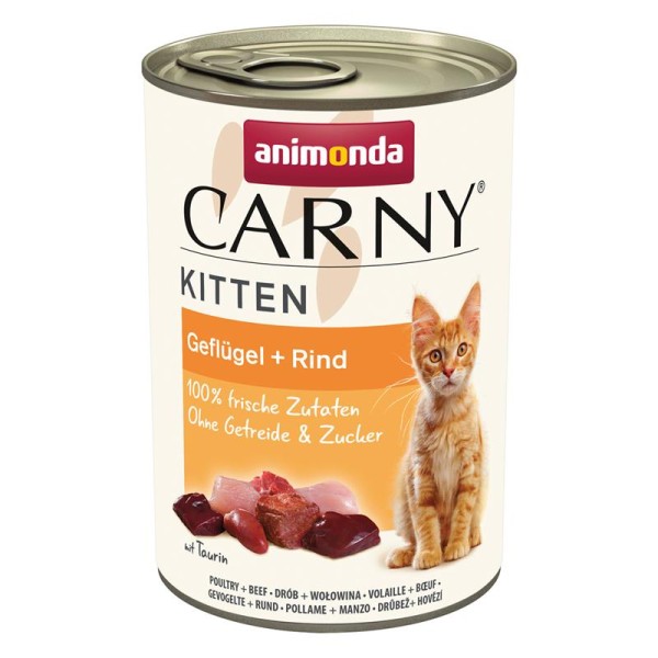Animonda Carny Kitten Geflügel & Rind 12 x 400g Katzenfutter