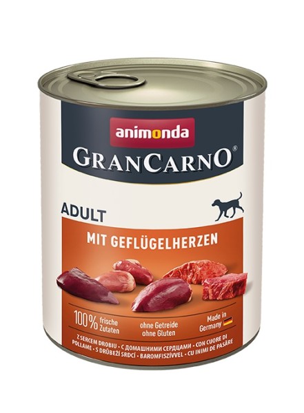Animonda Dog Dose GranCarno Adult Geflügelherzen 6 x 800g Hundefutter