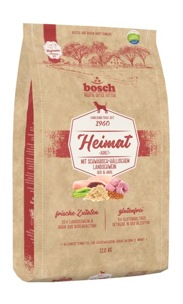 Bosch Heimat Adult mit Schwäbisch-Hällischem Landschwein, Reis & Hirse 12kg