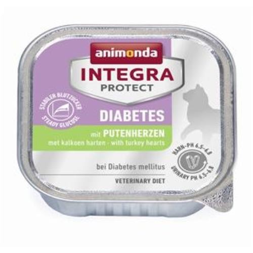Animonda Integra Diabetes Putenherzen 16 x 100g Schale Katzenfutter