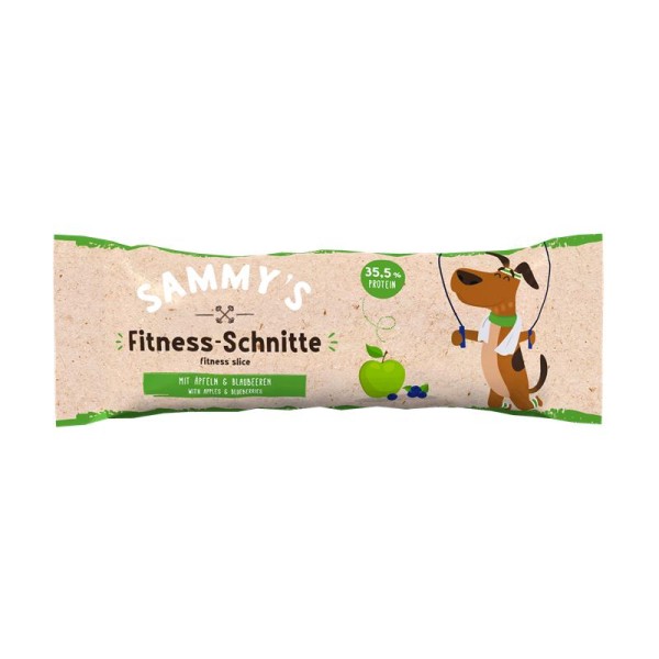 Bosch Sammys Fitness-Schnitte mit Äpfeln & Blaubeeren 20 x 25g Proteinriegel für Hunde
